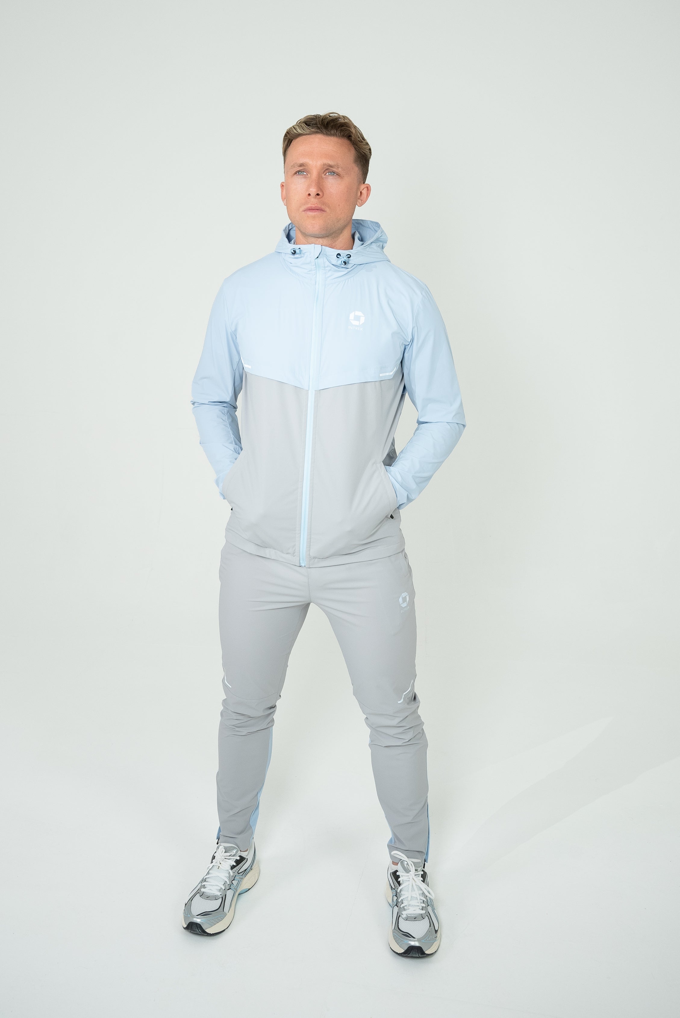 Dynamic Tracksuit - Ash Grey/Light Blue