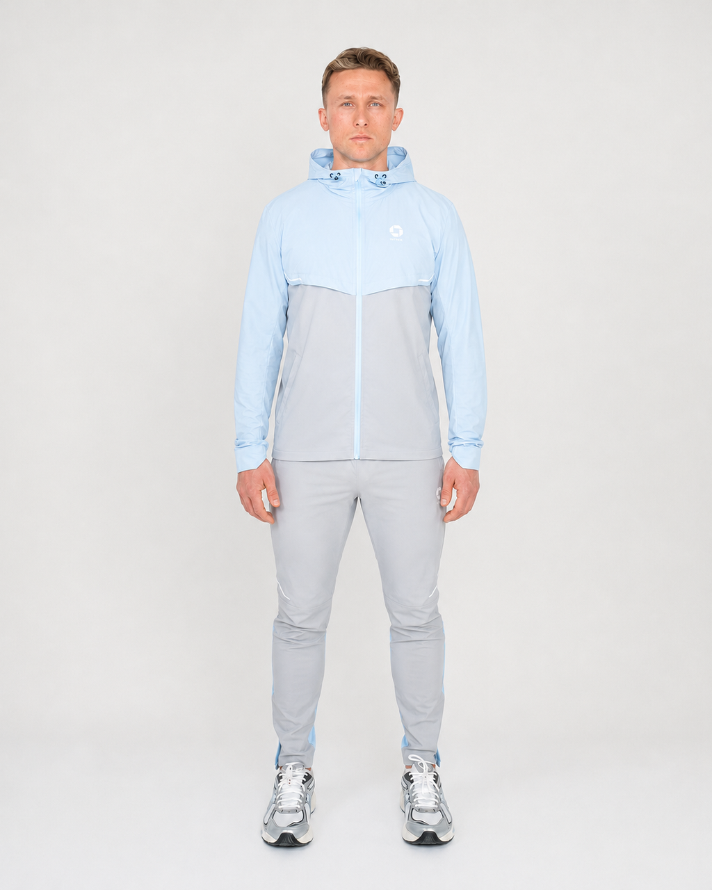 Dynamic Tracksuit - Ash Grey/Light Blue
