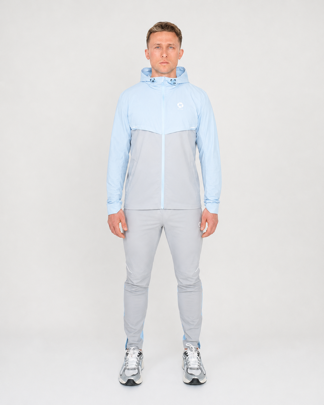 Dynamic Tracksuit - Ash Grey/Light Blue